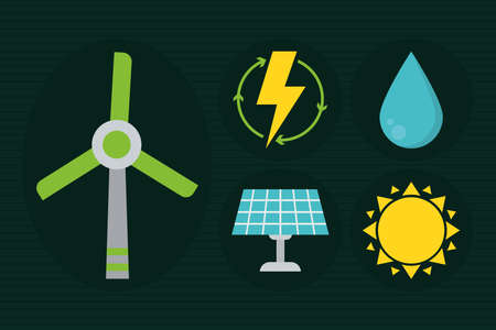 eco icon setのイラスト素材
