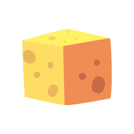 yellow cheese cubeのイラスト素材