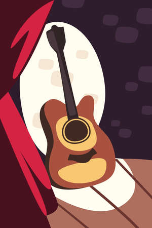 guitar on stageのイラスト素材