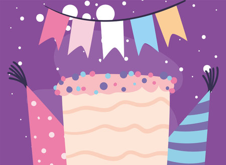 cake with hats and banner