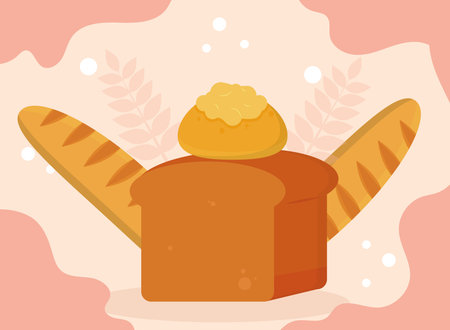 toast and baguettesのイラスト素材