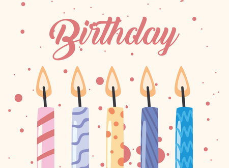 Happy birthday candlesのイラスト素材
