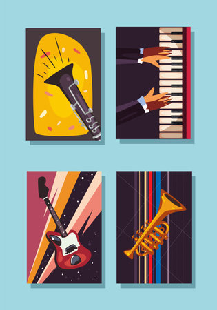instruments banner icon setのイラスト素材