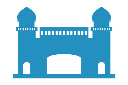 India mosque silhouetteのイラスト素材