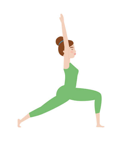 young woman practicing yogaのイラスト素材