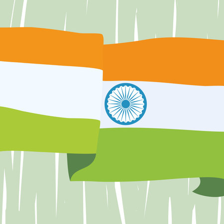 india flag wavingのイラスト素材