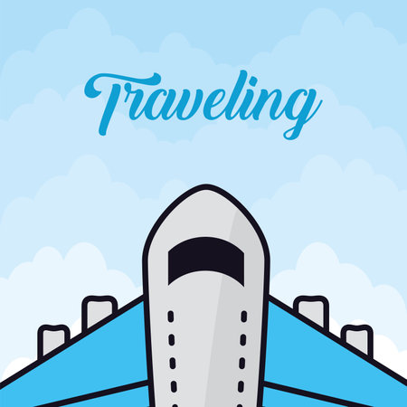 Traveling airplane iconのイラスト素材