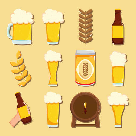 beer glasses designのイラスト素材