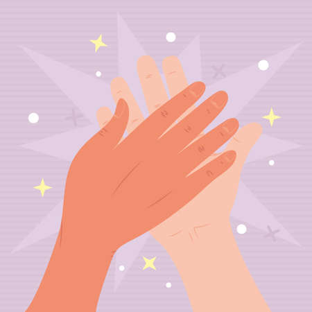 high five illustrationのイラスト素材
