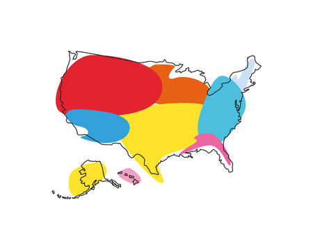 usa map paintedのイラスト素材
