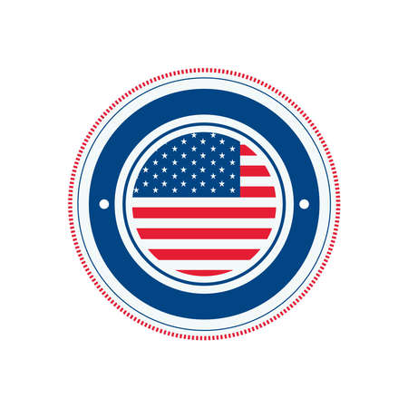 usa flag stampのイラスト素材