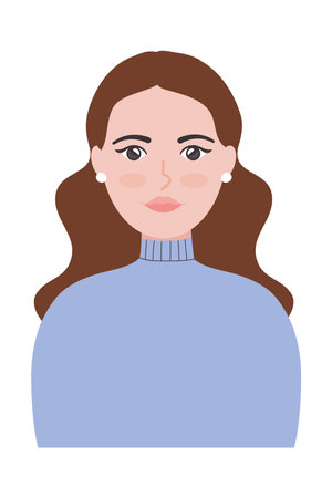 cartoon serious womanのイラスト素材