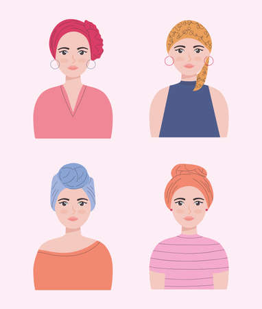 women wearing turbanのイラスト素材