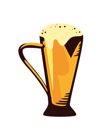 mug glass with beer isolatedのイラスト素材
