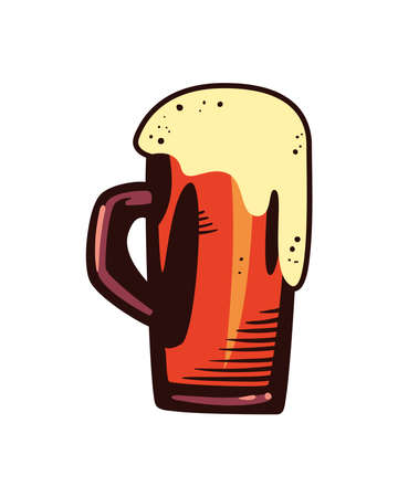mug glass with foamy beerのイラスト素材