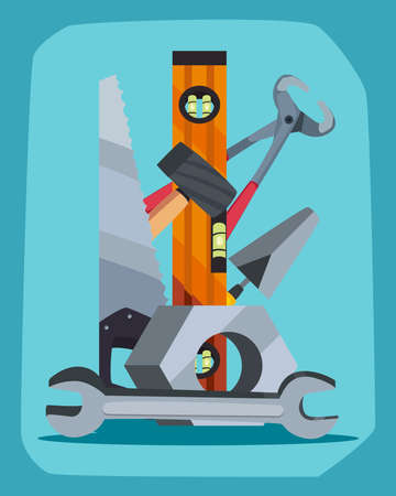 tools for house repair builderのイラスト素材