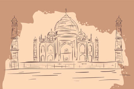 building taj mahal of indiaのイラスト素材