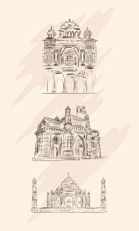 architectural buildings of indiaのイラスト素材