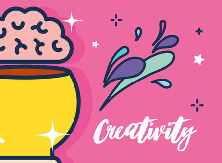 light bulb with brainのイラスト素材
