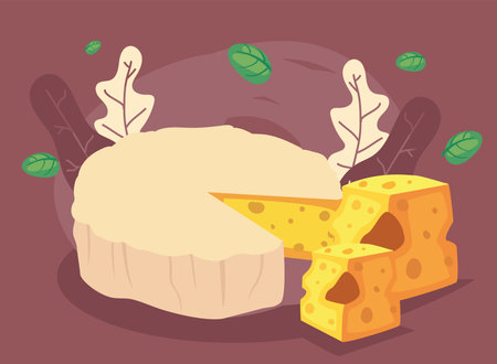 fresh cheese brieのイラスト素材