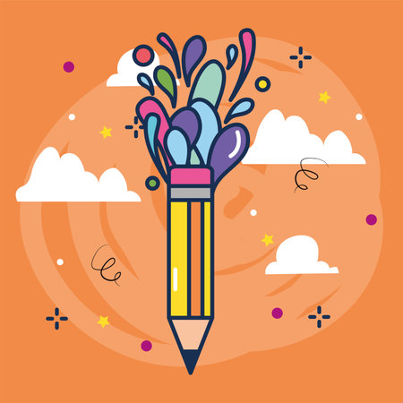 wooden pencil colorfulのイラスト素材