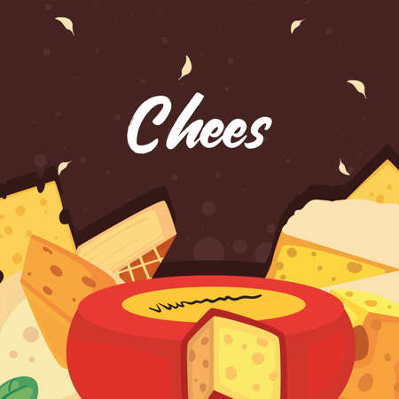 holland cheese wheelのイラスト素材