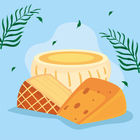 types of fresh cheeseのイラスト素材