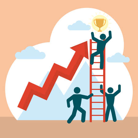 coaching and teamworkのイラスト素材