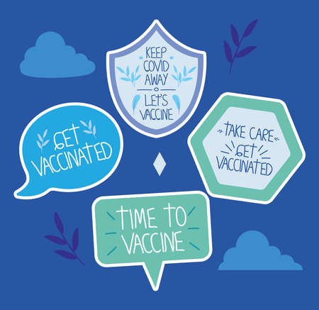 Keep  away vaccination messagesのイラスト素材