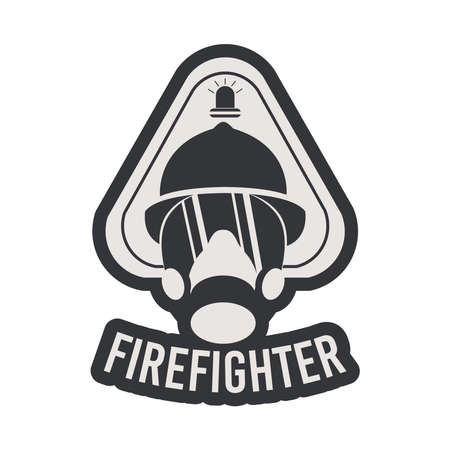 firefighter badge with gas maskのイラスト素材