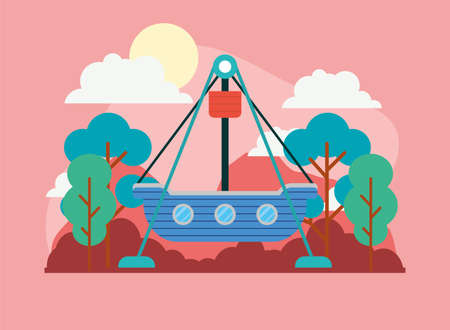 fun pirate shipのイラスト素材