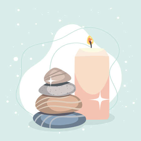 stones and scented candleのイラスト素材