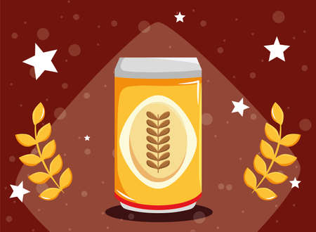 banner with beer canのイラスト素材