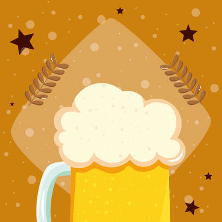 refreshing mug of beerのイラスト素材