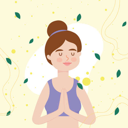 beautiful woman meditatingのイラスト素材