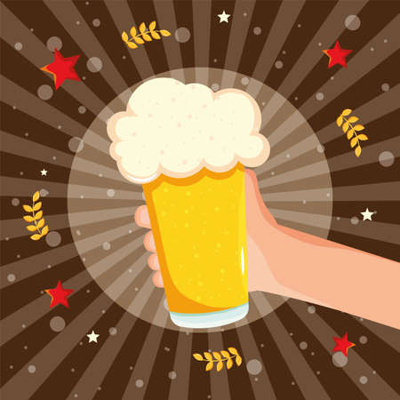hand holding beer glassのイラスト素材
