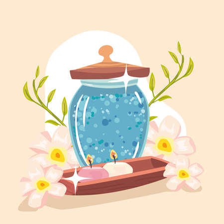 aromatic salt and candlesのイラスト素材