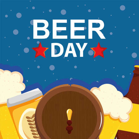 beer day with starのイラスト素材