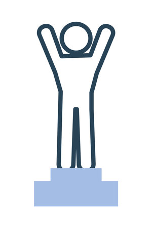 winner man on podiumのイラスト素材