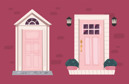 two fronts doorsのイラスト素材