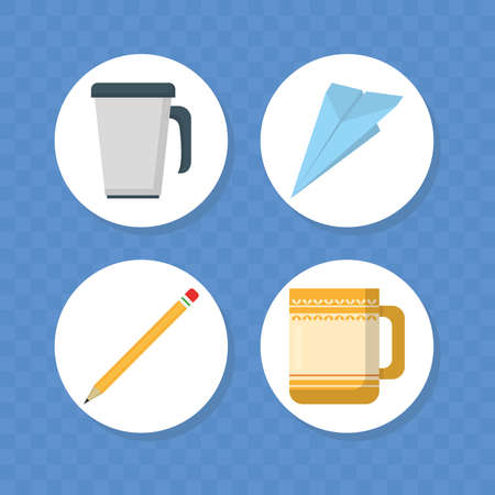 coffee cups setのイラスト素材