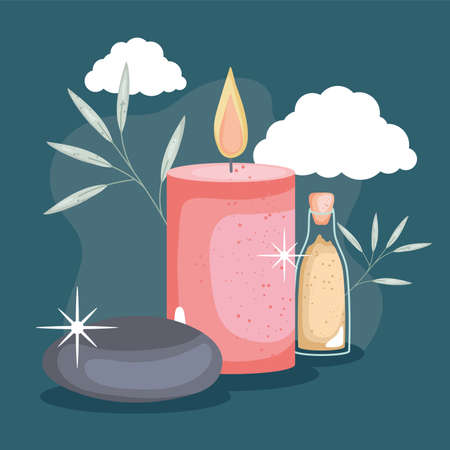 spa rock and candleのイラスト素材