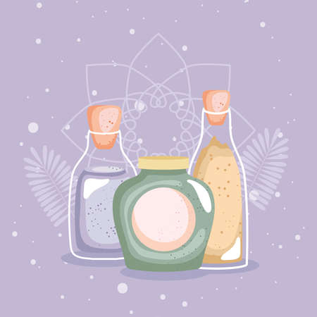 spa oils and bottleのイラスト素材