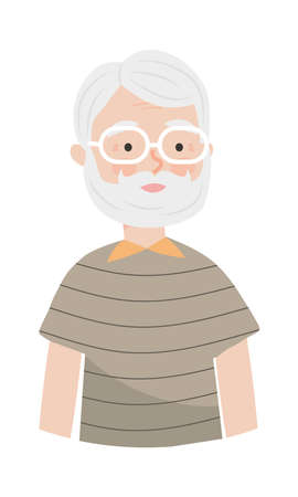 bearded old manのイラスト素材