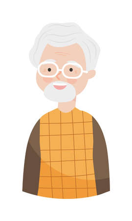 old man with beardのイラスト素材
