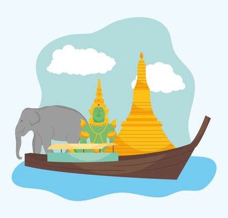 Thailand illustration designのイラスト素材