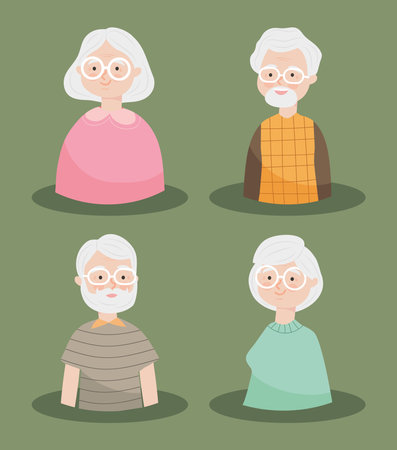 old women and menのイラスト素材