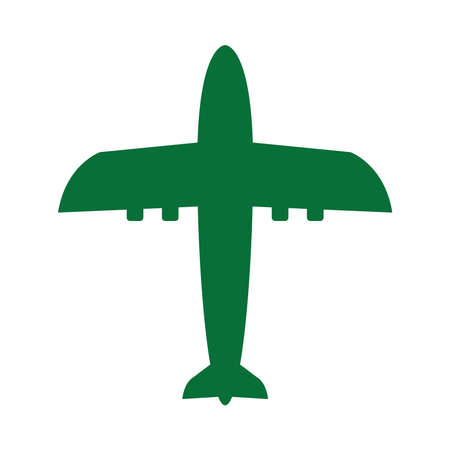 green airplane silhouetteのイラスト素材