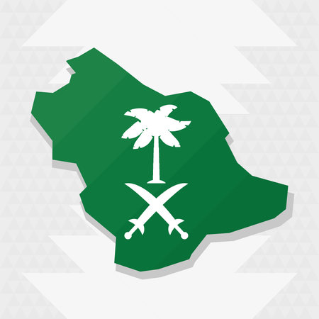 Saudi arabia design with mapのイラスト素材
