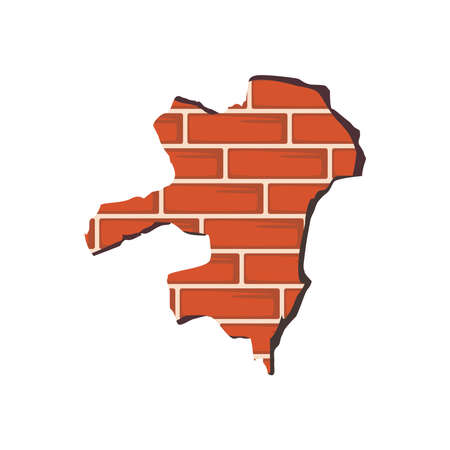 damaged bricks wallのイラスト素材